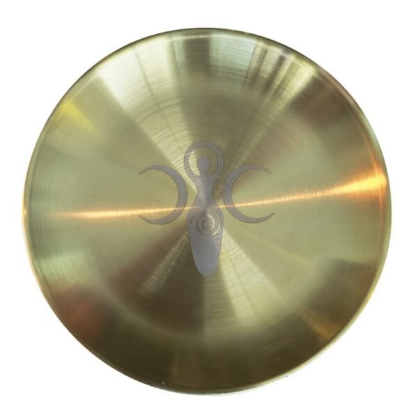 Portavelas Wicca color bronce con la diosa y la triple luna