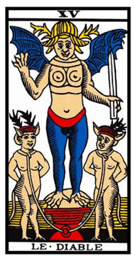carta del tarot del marsella, el diablo, la carta numero 13