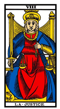 Carta del Tarot de Marsella, La Justicia, Introducción al tarot, wiccana.es